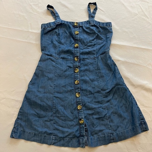 LOFT Women’s Chambray Mini Dress, Size 2P - Picture 1 of 6